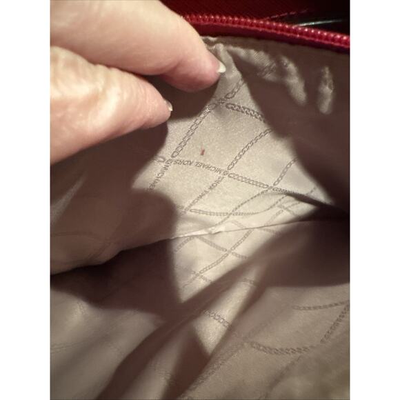 Michael Kors Red Saffiano Leather Shoulder Bag - Picture 8 of 14